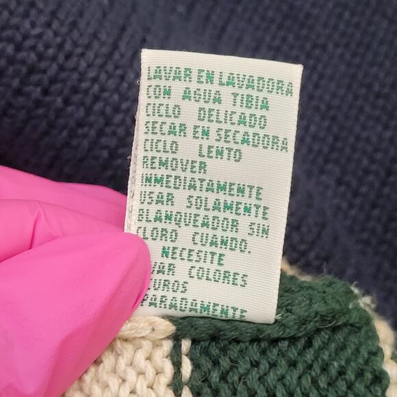 IZOD Collared Sweater Large 21x27 Beige Blue - Picture 7 of 12